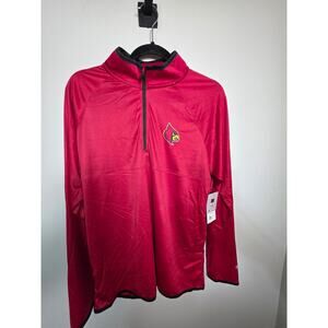 NWT $50 Colosseum Louisville Cardinals Men's M 1/4 Zip Pullover Jacket Red